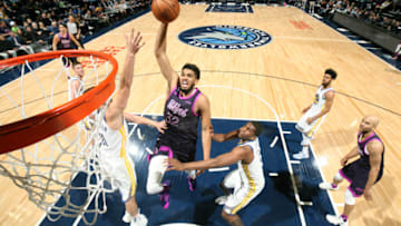 MINNEAPOLIS, MN - MARCH 19: Karl-Anthony Towns #32 of the Minnesota Timberwolves. Copyright 2019 NBAE (Photo by David Sherman/NBAE via Getty Images)
