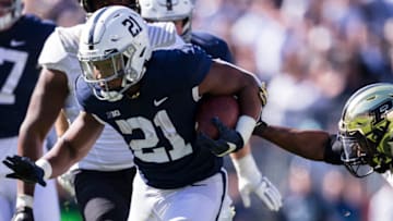 Noah Cain #21 of the Penn State Nittany Lions (Photo by Scott Taetsch/Getty Images)
