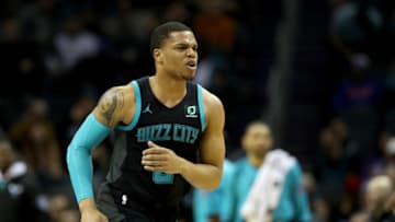 CHARLOTTE, NORTH CAROLINA - JANUARY 17: Miles Bridges #0 of the Charlotte Hornets reacts after a basket against the Sacramento Kings during their game at Spectrum Center on January 17, 2019 in Charlotte, North Carolina. NOTE TO USER: User expressly acknowledges and agrees that, by downloading and or using this photograph, User is consenting to the terms and conditions of the Getty Images License Agreement. (Photo by Streeter Lecka/Getty Images)