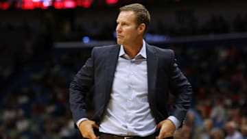 NEW ORLEANS, LA - OCTOBER 03: Head coach Fred Hoiberg of the Chicago Bulls reacts during a preseason game against the New Orleans Pelicans at the Smoothie King Center on October 3, 2017 in New Orleans, Louisiana. NOTE TO USER: User expressly acknowledges and agrees that, by downloading and or using this Photograph, user is consenting to the terms and conditions of the Getty Images License Agreement. (Photo by Jonathan Bachman/Getty Images)