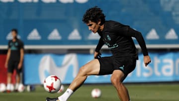 MADRID, SPAIN - OCTOBER 25: Jesus Vallejo of Real Madrid in action during a training session at Valdebebas training ground on October 25, 2017 in Madrid, Spain. (Photo by Angel Martinez/Real Madrid via Getty Images)