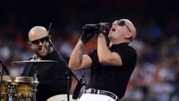 Jul 15, 2013; Flushing, NY, USA; Recording artist Pitbull performs before the Home Run Derby in advance of the 2013 All Star Game at Citi Field. Mandatory Credit: Scott Rovak-USA TODAY Sports