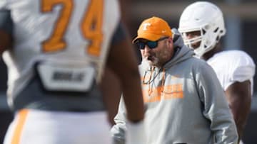 Auburn footballOffensive line coach Will Friend coaches during a Tennessee Vols football practice at University of Tennessee Tuesday, Oct. 30, 2018.Volfootball1030 1278