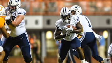 KNOXVILLE, TN - SEPTEMBER 7: Brigham Young Cougars running back Ty'Son Williams (5) runs the ball during a college football game between the Tennessee Volunteers and Brigham Young Cougars on September 7, 2019, at Neyland Stadium in Knoxville, TN. (Photo by Bryan Lynn/Icon Sportswire via Getty Images)