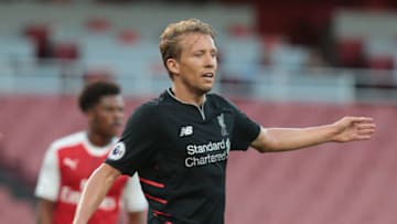 Liverpool's U23s Lucas Leiva during Premier League 2 match between Arsenal U23 v Liverpool U23, at Emirates stadium London, on August 26, 2016. (Photo by Kieran Galvin/NurPhoto via Getty Images)