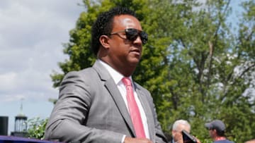 COOPERSTOWN, NY - JULY 29: Hall of Famer Pedro Martinez at Clark Sports Center during the Baseball Hall of Fame induction ceremony on July 29, 2018 in Cooperstown, New York. (Photo by Jim McIsaac/Getty Images)