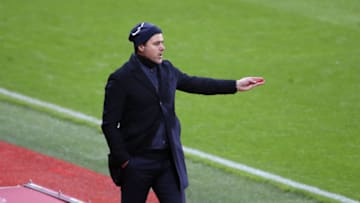 BREST, FRANCE - MAY 23: Coach of PSG Mauricio Pochettino during the Ligue 1 match between Stade Brestois 29 and Paris Saint-Germain (PSG) at Stade Francis Le Ble on May 23, 2021 in Brest, France. (Photo by John Berry/Getty Images)