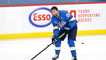 Mar 17, 2021; Winnipeg, Manitoba, CAN; Winnipeg Jets right wing Blake Wheeler (26) warms up before a game against the Montreal Canadiens at Bell MTS Place. Mandatory Credit: James Carey Lauder-USA TODAY Sports