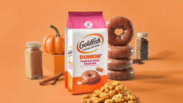 Dunkin and Goldfish pumpkin spice collab, photo provided by Goldfish