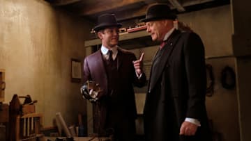 Yannick Bisson as William Murdoch, Thomas Craig as Thomas Brackenreid-Murdoch Mysteries_Season 14, Episode 4-Photo Credit:Darren Goldstein/AcornTV