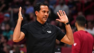 Miami Heat head coach Erik Spoelstra gestures during the second half against the Chicago Bulls(Jasen Vinlove-USA TODAY Sports)
