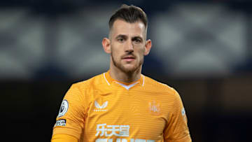 LIVERPOOL, ENGLAND - MARCH 17: Newcastle United goalkeeper Martin Dubravka during the Premier League match between Everton and Newcastle United at Goodison Park on March 17, 2022 in Liverpool, England. (Photo by Visionhaus/Getty Images)