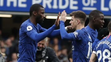 Mason Mount and Antonio Rudiger, Chelsea (Photo by ADRIAN DENNIS/AFP via Getty Images)