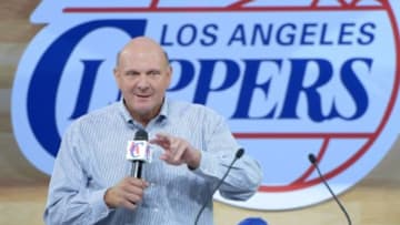 Aug 18, 2014; Los Angeles, CA, USA; Los Angeles Clippers owner Steve Ballmer at fan fest at Staples Center. Mandatory Credit: Kirby Lee-USA TODAY Sports