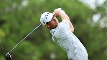 PLAYA DEL CARMEN, MEXICO - DECEMBER 03: Andy Ogletree of the United States plays his shot from the 12th tee during the first round of the Mayakoba Golf Classic at El Camaleón Golf Club on December 03, 2020 in Playa del Carmen, Mexico. (Photo by Hector Vivas/Getty Images)