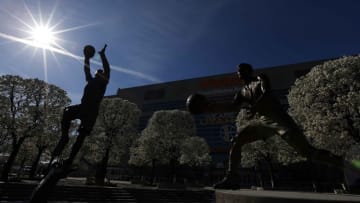 Apr 1, 2016; Salt Lake City, UT, USA; The trees in full bloom and a general view of at Vivint Smart Home Arena where the Utah Jazz will play the Minnesota Timberwolves. Mandatory Credit: Jeff Swinger-USA TODAY Sports