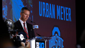 CHICAGO, IL - JULY 24: Ohio State Football head coach Urban Meyer speaks to the media during the Big Ten Football Media Days event on July 24, 2018 at the Chicago Marriott Downtown Magnificent Mile in Chicago, Illinois. (Photo by Robin Alam/Icon Sportswire via Getty Images)