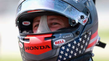 FORT WORTH, TX - JUNE 08: Marco Andretti, driver of the #98 U.S. Concrete / Curb Honda, stands on the grid during the US Concrete Qualifying Day for the Verizon IndyCar Series DXC Technology 600 at Texas Motor Speedway on June 8, 2018 in Fort Worth, Texas. (Photo by Sean Gardner/Getty Images)