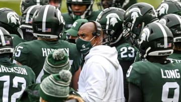 Michigan State's head coach Mel Tucker looks on during the second quarter in the game against OSU on Saturday, Dec. 5, 2020, at Spartan Stadium in East Lansing.201205 Msu Osu 109a