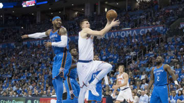 OKLAHOMA CITY, OK - OCTOBER 19: Kristaps Porzingis