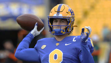 Pittsburgh Panthers quarterback Kenny Pickett (8). Mandatory Credit: Charles LeClaire-USA TODAY Sports