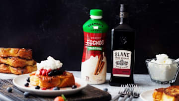 Dad’s French Toast with eggnog and whiskey photo provided by Shamrock Farms and Slane Whiskey