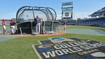 Omaha, NE - JUNE 28: The Arizona Wildcats during batting practice prior to game two of the College World Series Championship Series against the Coastal Carolina Chanticleers on June 28, 2016 at TD Ameritrade Park in Omaha, Nebraska. (Photo by Peter Aiken/Getty Images)