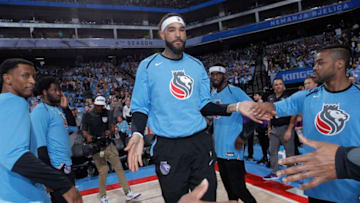 SACRAMENTO, CA - APRIL 7: Willie Cauley-Stein #00 of the Sacramento Kings gets introduced into the starting lineup against the New Orleans Pelicans on April 7, 2019 at Golden 1 Center in Sacramento, California. NOTE TO USER: User expressly acknowledges and agrees that, by downloading and or using this photograph, User is consenting to the terms and conditions of the Getty Images Agreement. Mandatory Copyright Notice: Copyright 2019 NBAE (Photo by Rocky Widner/NBAE via Getty Images)