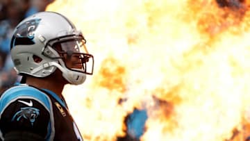 CHARLOTTE, NC - DECEMBER 24: Cam Newton #1 of the Carolina Panthers takes the field against the Tampa Bay Buccaneers before their game at Bank of America Stadium on December 24, 2017 in Charlotte, North Carolina. (Photo by Streeter Lecka/Getty Images)