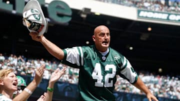 EAST RUTHERFORD, NJ - SEPTEMBER 13: New York Jets fan Fireman Ed (Photo by Jeff Zelevansky/Getty Images)