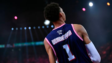 Victor Wembanyama of team France All Star looks on during the All Star France (Photo by Aurelien Meunier/Getty Images)