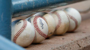 TOLEDO, OH - JUNE 06: A general view of baseballs lined up on the dugout steps is seen during a regular season game between the Buffalo Bisons and the Toledo Mud Hens on June 6, 2018 at Fifth Third Field in Toledo, Ohio. (Photo by Scott W. Grau/Icon Sportswire via Getty Images)
