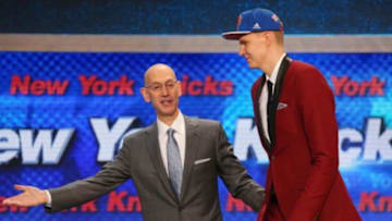 Knicks rookie Kristaps Porzingis makes his much-anticipated debut tonight. Credit: Brad Penner-USA TODAY Sports