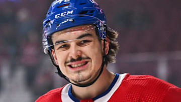 MONTREAL, CANADA - OCTOBER 25: Arber Xhekaj #72 of the Montreal Canadiens skates during warmups prior to the game against the Minnesota Wild at Centre Bell on October 25, 2022 in Montreal, Quebec, Canada. The Minnesota Wild defeated the Montreal Canadiens 3-1. (Photo by Minas Panagiotakis/Getty Images)