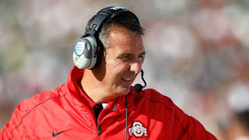 EAST LANSING, MI - SEPTEMBER 29: Head coach Urban Meyer of the Ohio State Buckeyes looks on while playing the Michigan State Spartans at Spartan Stadium on September 29, 2012 in East Lansing, Michigan. (Photo by Gregory Shamus/Getty Images)