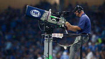 DETROIT, MI - OCTOBER 08: A general view of a FOX Sports camera operator in action during a game between the Carolina Panthers and the Detroit Lions on October 8, 2017 at Ford Field in Detroit, Michigan. Carolina defeated Detroit 27-24. (Photo by Scott W. Grau/Icon Sportswire via Getty Images)
