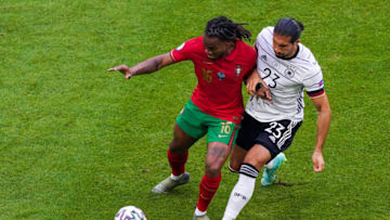 MUNCHEN, GERMANY - JUNE 19: Renato Sanches of Portugal and Emre Can of Germany during the UEFA Euro 2020 Group F match between Portugal and Germany at Allianz Arena on June 19, 2021 in Munchen, Germany (Photo by Andre Weening/BSR Agency/Getty Images)