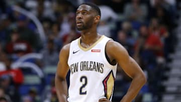 NEW ORLEANS, LA - MARCH 11: Ian Clark #2 of the New Orleans Pelicans reacts during the second half against the Utah Jazz at the Smoothie King Center on March 11, 2018 in New Orleans, Louisiana. (Photo by Jonathan Bachman/Getty Images)