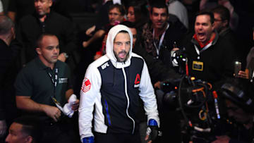CURITIBA, BRAZIL - MAY 14: Matt Brown enters the stadium before facing Demian Maia of Brazil in their welterweight bout during the UFC 198 event at Arena da Baixada stadium on May 14, 2016 in Curitiba, Parana, Brazil. (Photo by Josh Hedges/Zuffa LLC/Zuffa LLC via Getty Images)