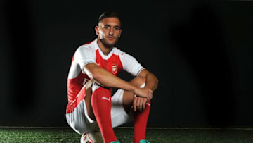 ST ALBANS, ENGLAND - AUGUST 28: Arsenal unveil new signing Lucas Perez at London Colney on August 28, 2016 in St Albans, England. (Photo by Stuart MacFarlane/Arsenal FC via Getty Images)