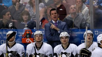 Feb 6, 2016; Sunrise, FL, USA; Pittsburgh Penguins head coach Mike Sullivan looks on in the third period of a game against the Florida Panthers at BB&T Center. Mandatory Credit: Robert Mayer-USA TODAY Sports