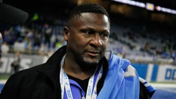 Former Detroit Lions defensive back Bennie Blades on the field before the game against the Seattle Seahawks Sunday, Oct. 28, 2018 at Ford Field in Detroit.Bennie Blades