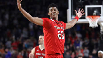 MINNEAPOLIS, MINNESOTA - APRIL 06: Jarrett Culver #23 of the Texas Tech Red Raiders celebrates late in the second half against the Michigan State Spartans during the 2019 NCAA Final Four semifinal at U.S. Bank Stadium on April 6, 2019 in Minneapolis, Minnesota. (Photo by Streeter Lecka/Getty Images)