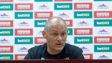 STOKE ON TRENT, ENGLAND - AUGUST 31: Stoke City manager Alex Neil gives a press conference after the Sky Bet Championship match between Stoke City and Swansea City at bet365 Stadium on August 31, 2022 in Stoke on Trent, England. (Photo by Athena Pictures/Getty Images)
