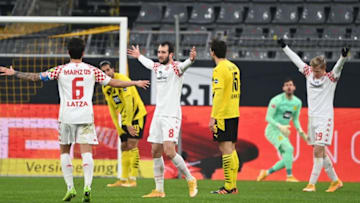 Mainz earned an unlikely point away to Borussia Dortmund (Photo by INA FASSBENDER/POOL/AFP via Getty Images)