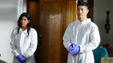 CHICAGO MED- "Infection Part II" Episode 506 -- Pictured: (l-r) Lisseth Chavez as Vanessa Rojas, Brian Tee as Dr. Ethan Choi -- (Photo by: Liz SissonNBC)