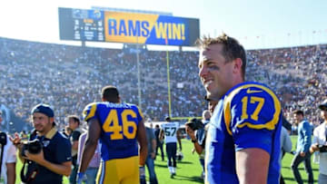 Sep 18, 2016; Los Angeles, CA, USA; Los Angeles Rams quarterback Case Keenum (17) leaves the field after the game against the Seattle Seahawks at the Los Angeles Memorial Coliseum. Mandatory Credit: Jayne Kamin-Oncea-USA TODAY Sports