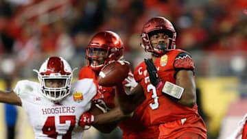 SANTA CLARA, CA - DECEMBER 28: Quarterback Troy Williams #3 of the Utah Utes looks to pass the ball against the Indiana Hoosiers during the Foster Farms Bowl game at Levi's Stadium on December 28, 2016 in Santa Clara, California. (Photo by Lachlan Cunningham/Getty Images)