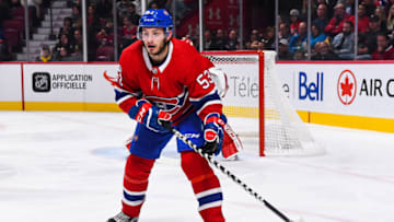 MONTREAL, QC - SEPTEMBER 30: Look on Montreal Canadiens defenseman Victor Mete (53) during the Ottawa Senators versus the Montreal Canadiens preseason game on September 30, 2017, at Bell Centre in Montreal, QC (Photo by David Kirouac/Icon Sportswire via Getty Images)
