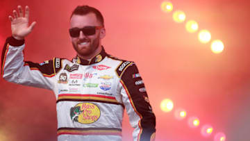 BRISTOL, TENNESSEE - AUGUST 17: Austin Dillon, driver of the #3 Bass Pro Shops/Tracker Off Road Chevrolet, is introduced prior to the Monster Energy NASCAR Cup Series Bass Pro Shops NRA Night Race at Bristol Motor Speedway on August 17, 2019 in Bristol, Tennessee. (Photo by Sean Gardner/Getty Images)